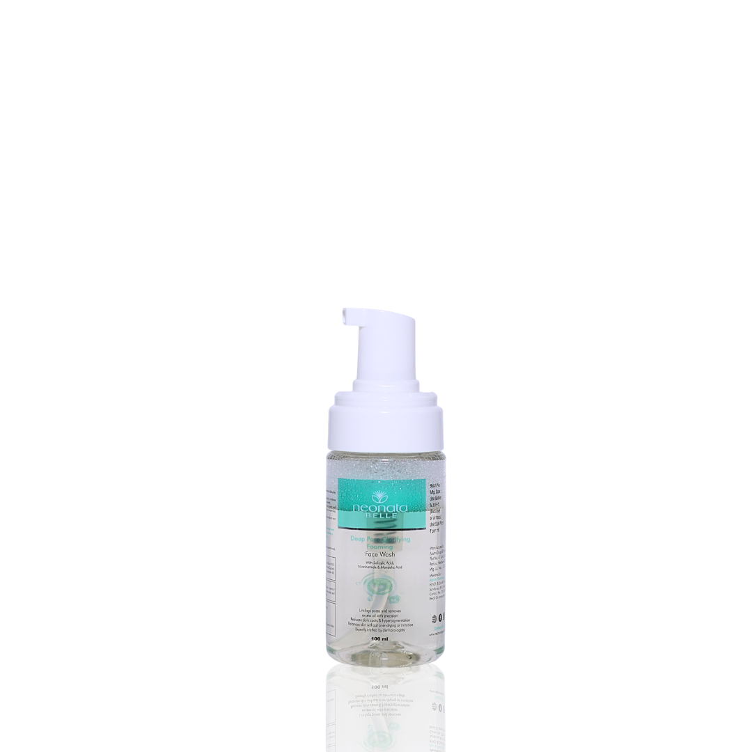 Neonata Belle Deep Pore Clarifying Foaming Face Wash | Oil Control & Acne Cleanser for Oily and Acne-Prone Skin