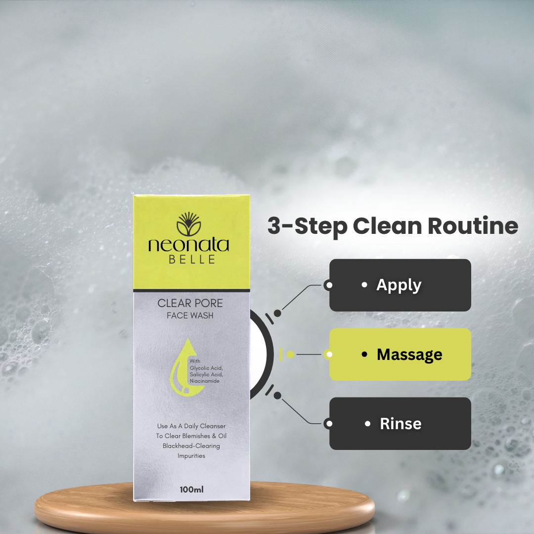 Neonata Belle Clear Pore Face Wash | Salicylic Acid Cleanser for Acne, Blackheads & Oily Skin