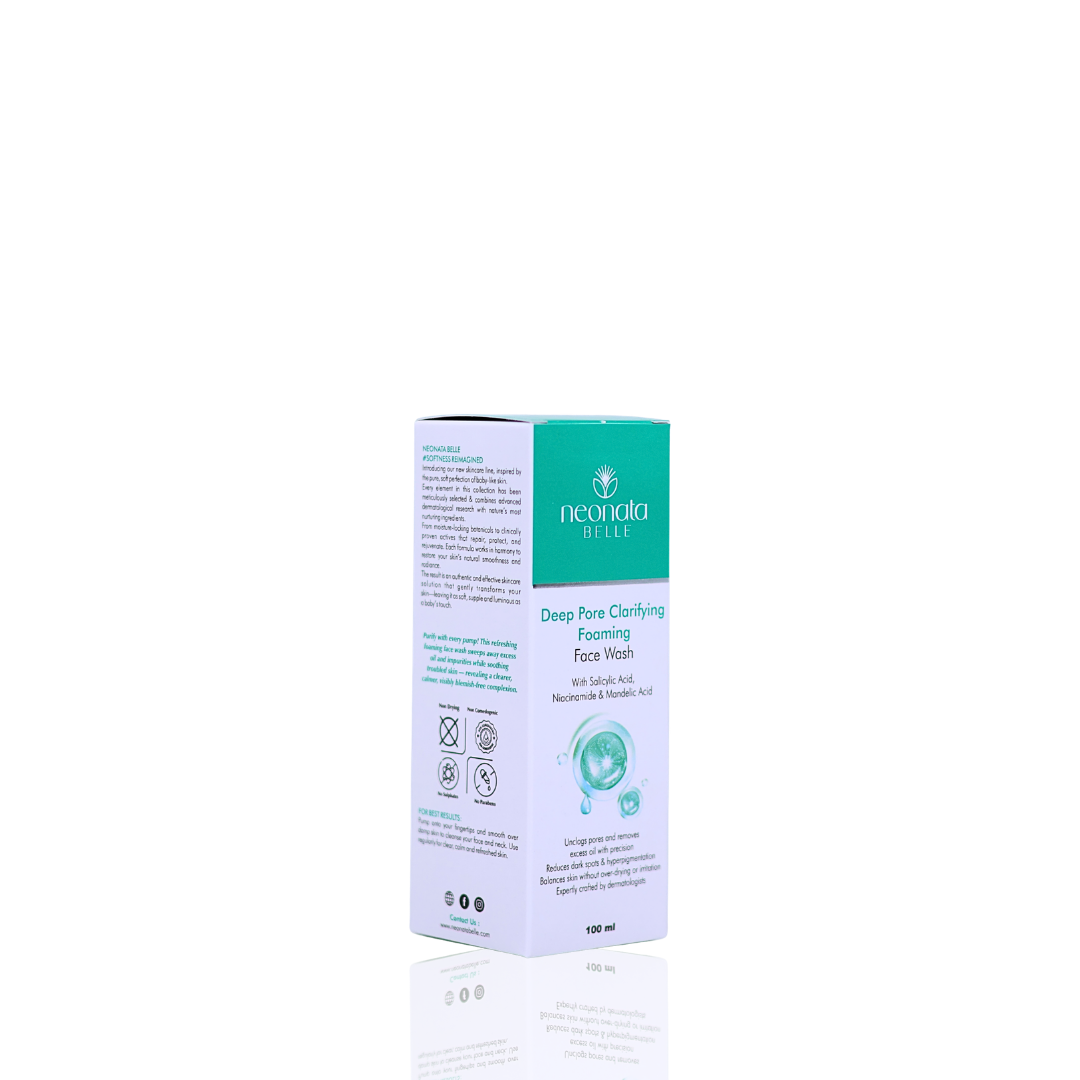 Neonata Belle Deep Pore Clarifying Foaming Face Wash | Oil Control & Acne Cleanser for Oily and Acne-Prone Skin