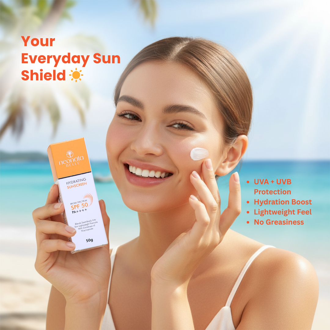 Neonata Belle Hydrating Sunscreen SPF 50 PA++++ | Broad Spectrum UV Protection with Hydration & Barrier Support