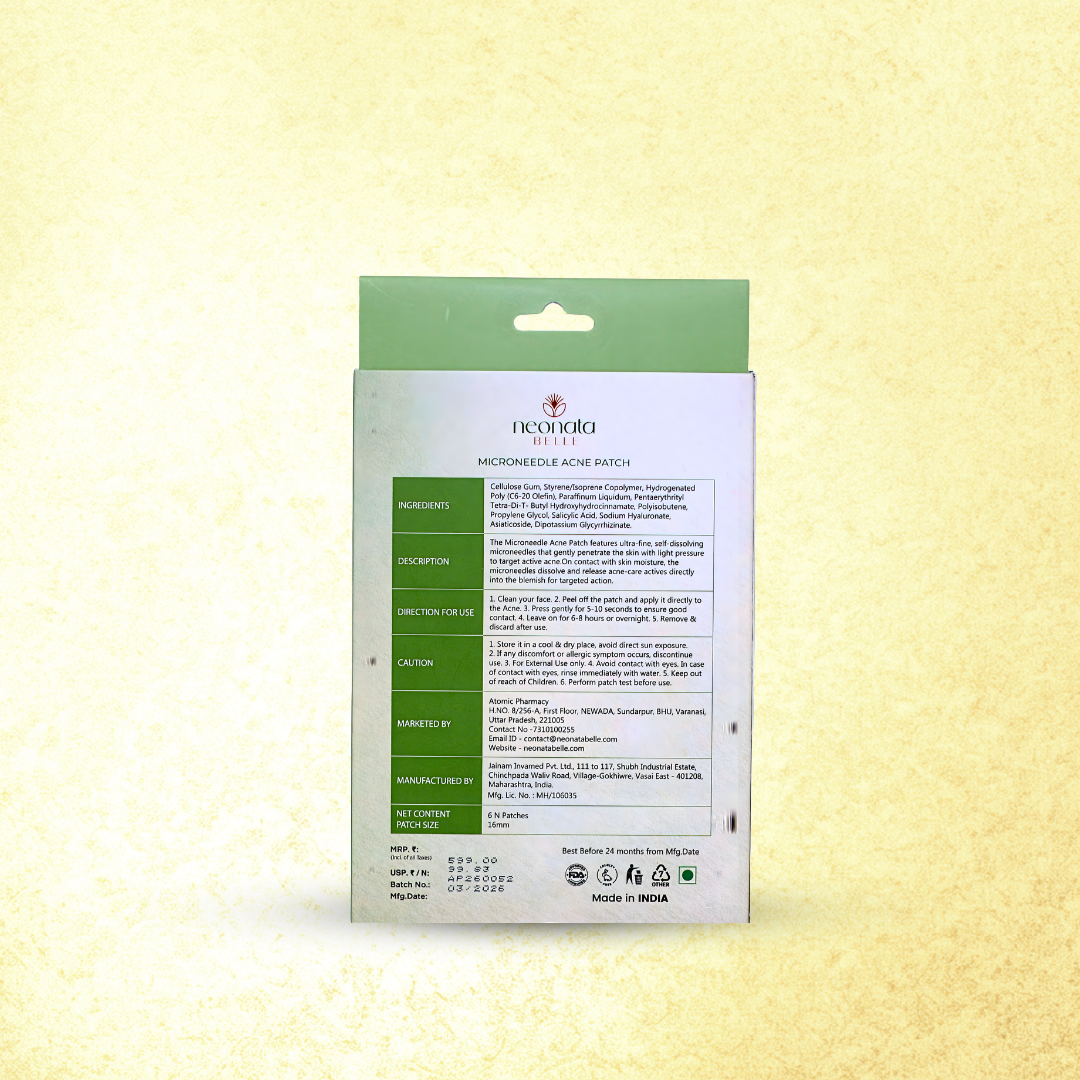 Neonata Belle Acne Patch | Hydrocolloid Pimple Patches for Overnight Spot Care (6 Dots)
