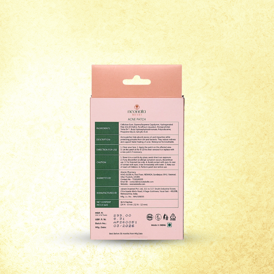 Neonata Belle Acne Patch | Hydrocolloid Pimple Patches for Overnight Spot Care (36 Dots)