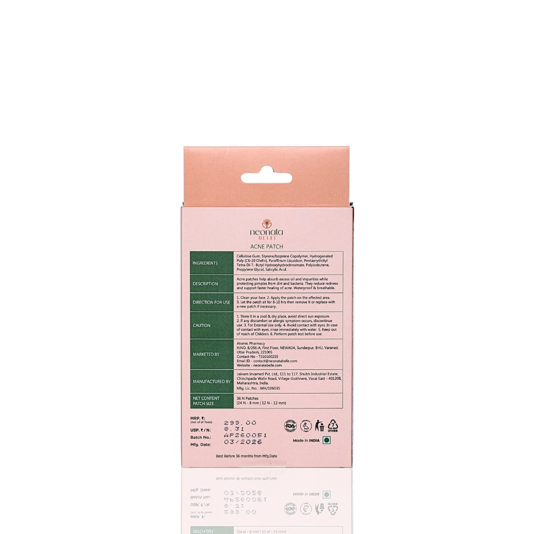 Neonata Belle Acne Patch | Hydrocolloid Pimple Patches for Overnight Spot Care (36 Dots)